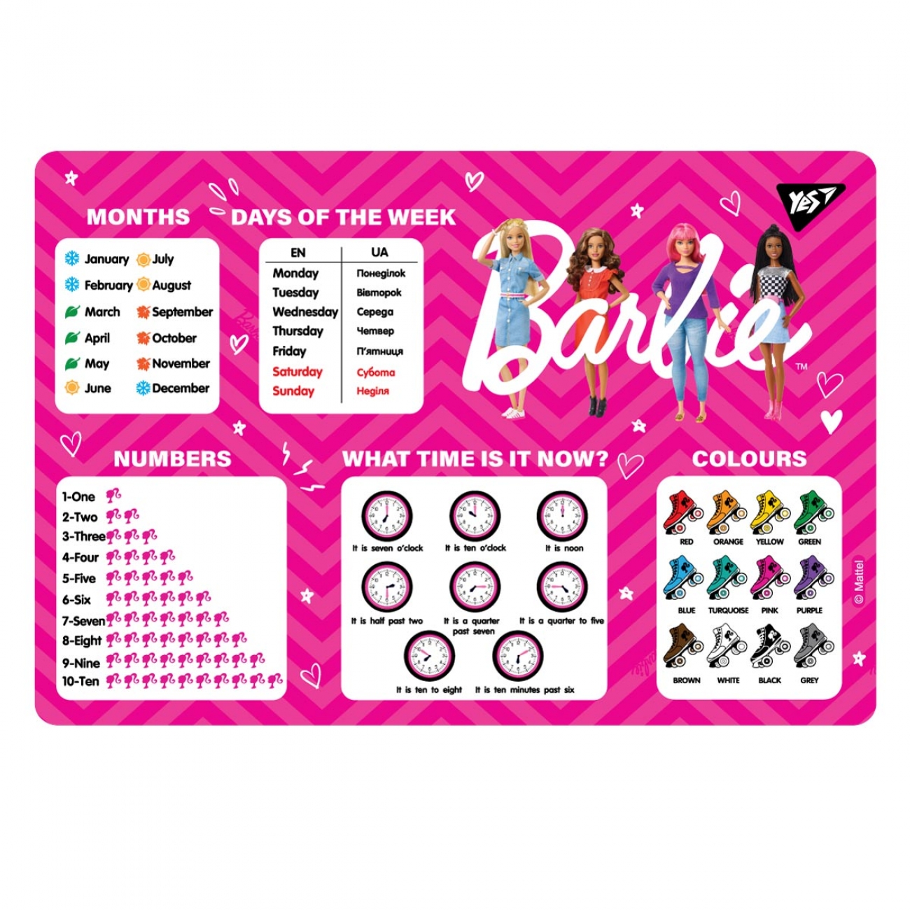 Підкладка для столу "Yes" №492056 Barbie англ.(10)(200) — фото товару | Канцелярський Сад