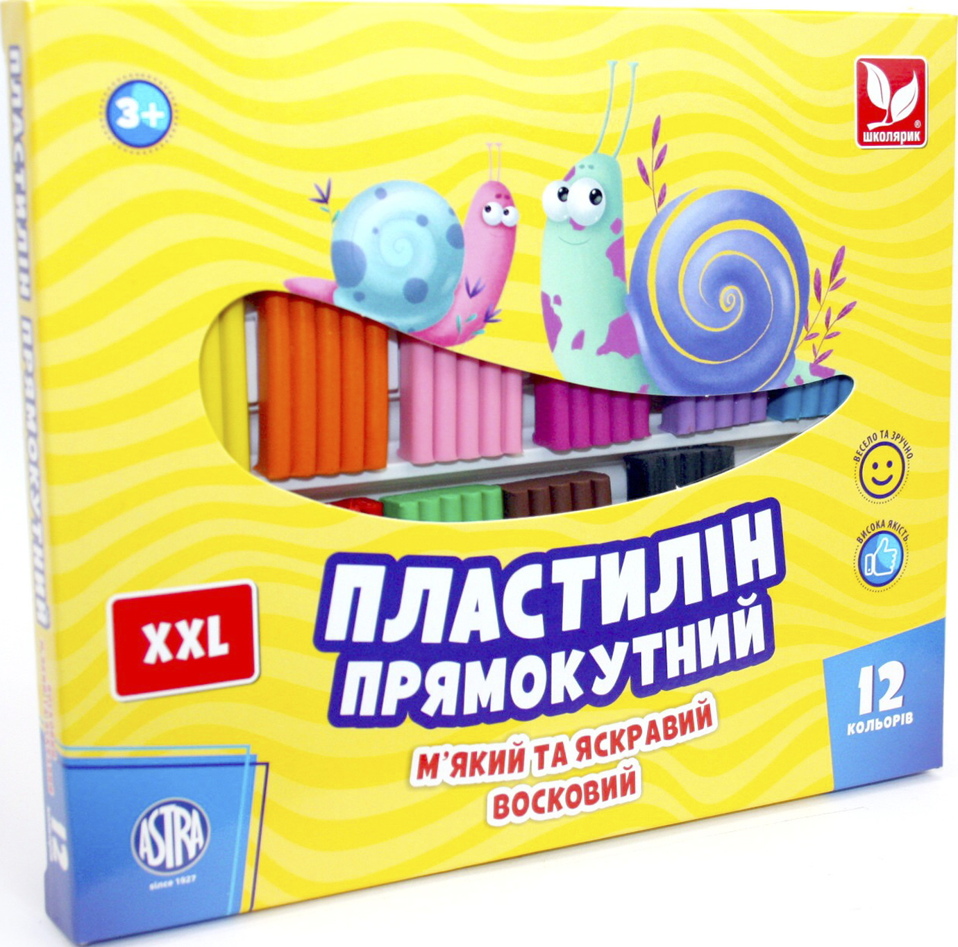 Пластилін "Школярик" 12 кольор. 216гр №303117001(12) — купити | Канцелярський Сад