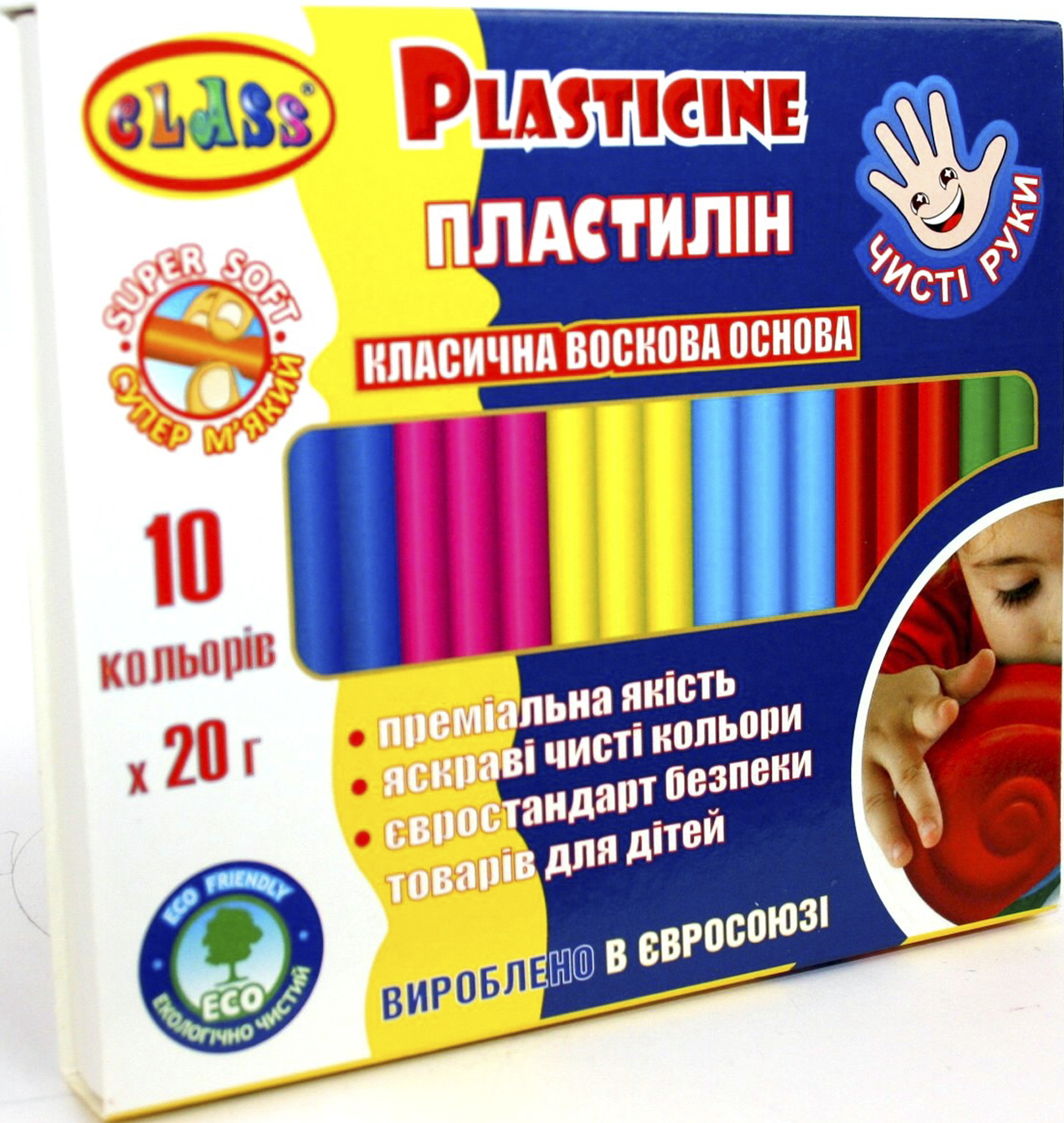 Пластилін "Class" МАХІ 10 кольор.х 20гр №7645С(40) — купити | Канцелярський Сад
