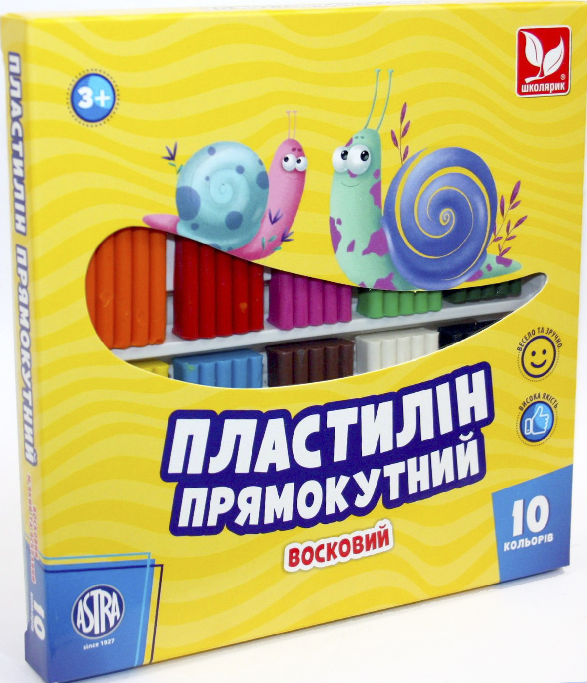 Пластилін "Школярик" 10 кольор. №303116003-UA(12) — фото товару | Канцелярський Сад
