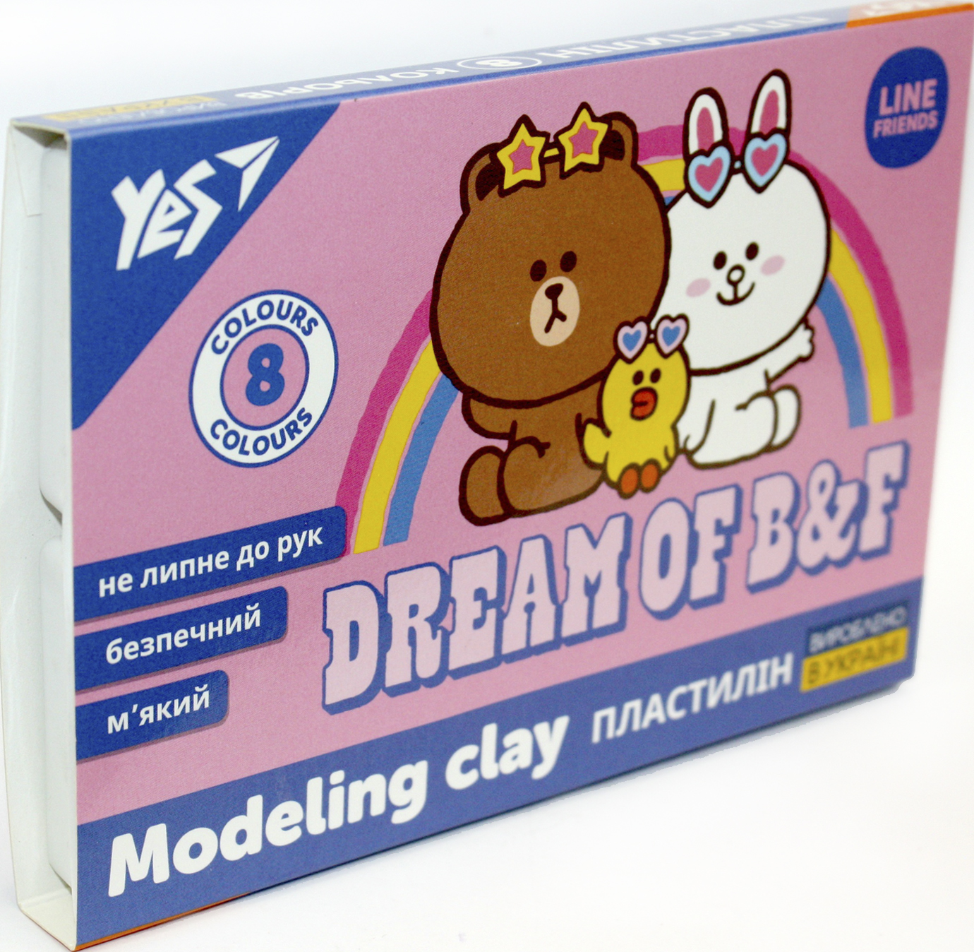 Пластилін "Yes" Line Friends 8 кольор. 160гр №540631(30) — купити | Канцелярський Сад