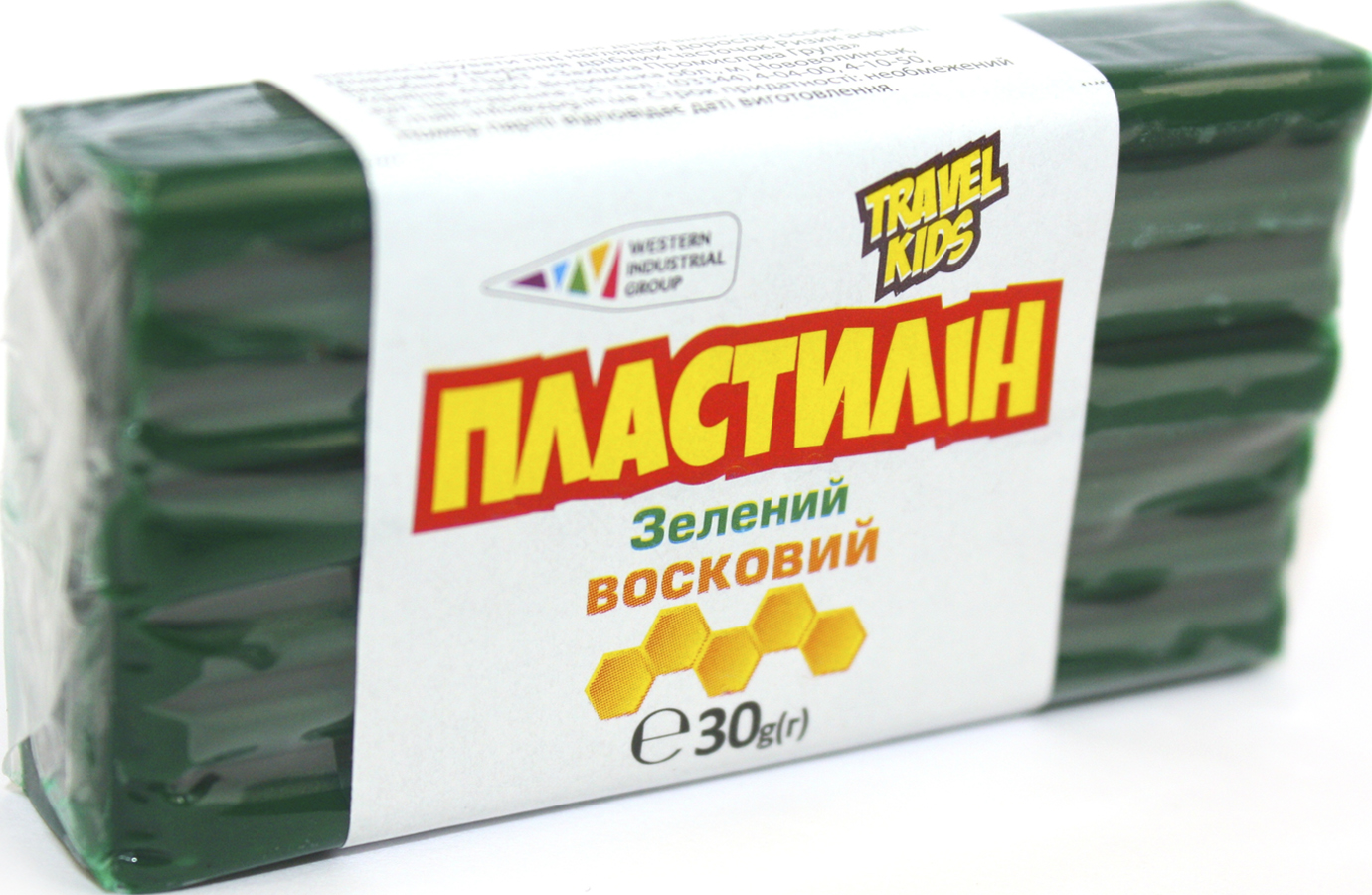 Пластилін "Гамма UA" 30гр зелений,восковий №333108(12)(48) — купити | Канцелярський Сад