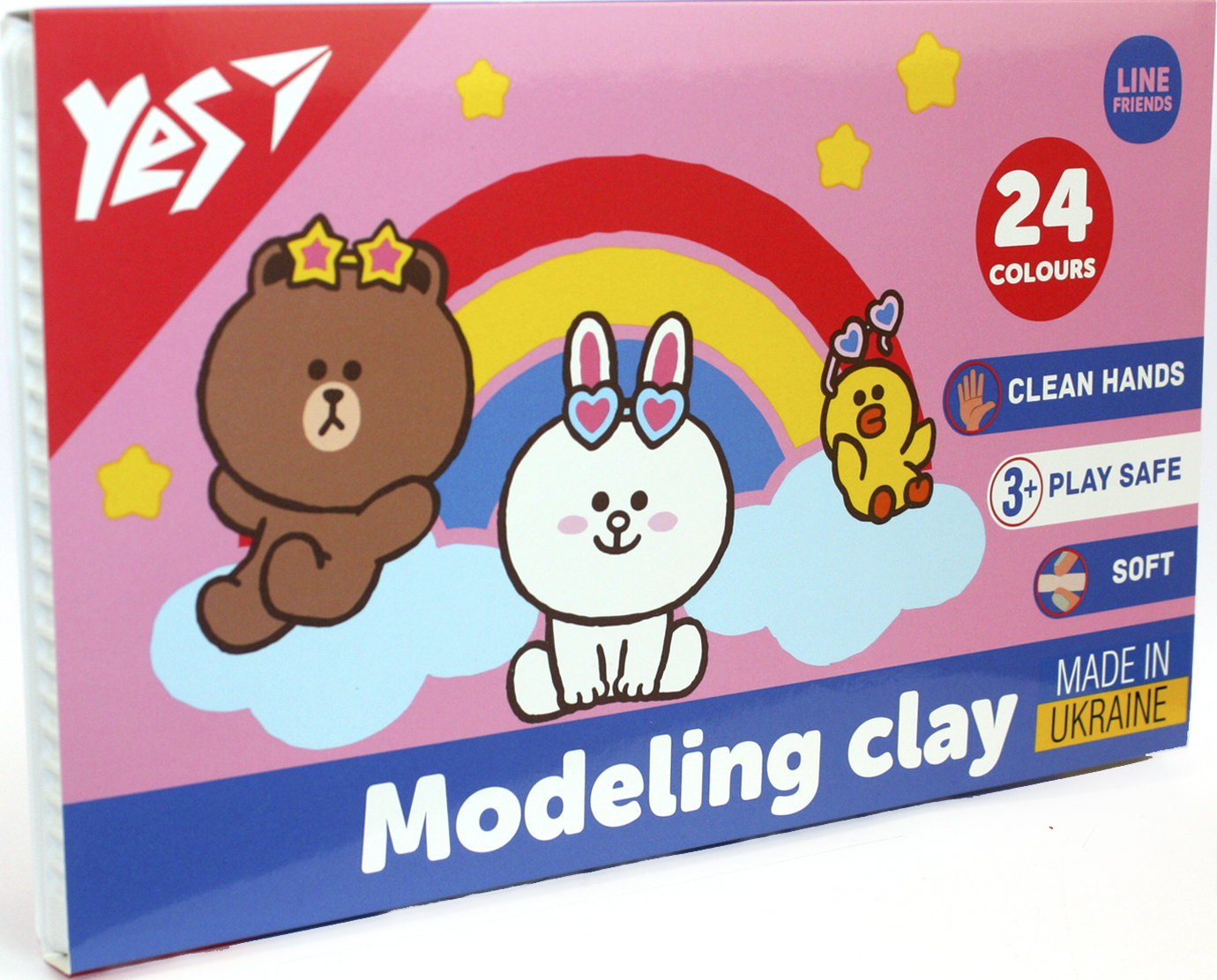 Пластилін "Yes" Line Friends 24 кольор. 480гр №540683(14) — фото товару | Канцелярський Сад