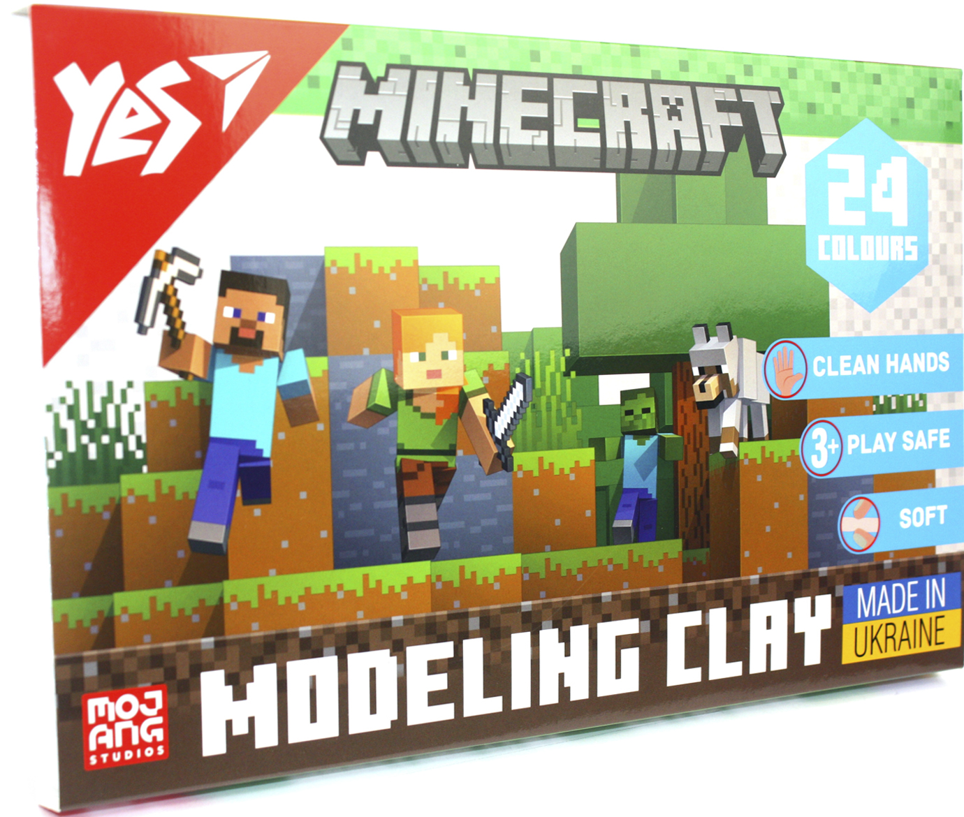 Пластилін "Yes" Minecraft 24 кольор. 480гр №540682(14) — купити | Канцелярський Сад