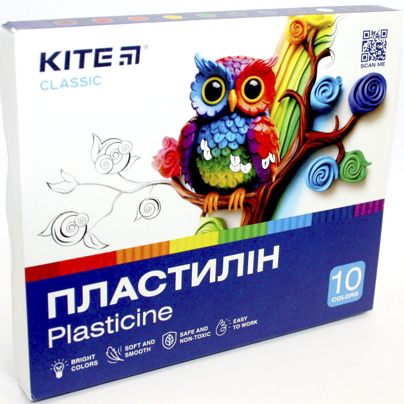 Пластилін "Kite" Classic 10 кольор. 200гр №K-084(20) — фото товару | Канцелярський Сад