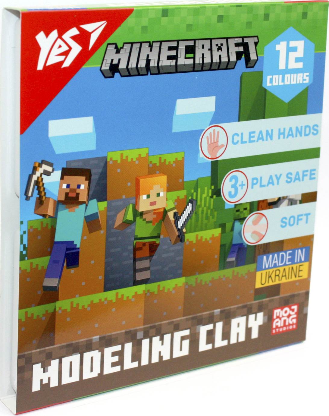 Пластилін "Yes" Minecraft 12 кольор. 240гр №540668(20) — фото товару | Канцелярський Сад