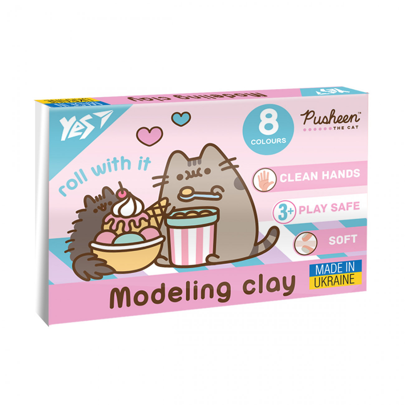 Пластилін "Yes" Pusheen 8 кольор. 160гр №540657(30) — фото товару | Канцелярський Сад