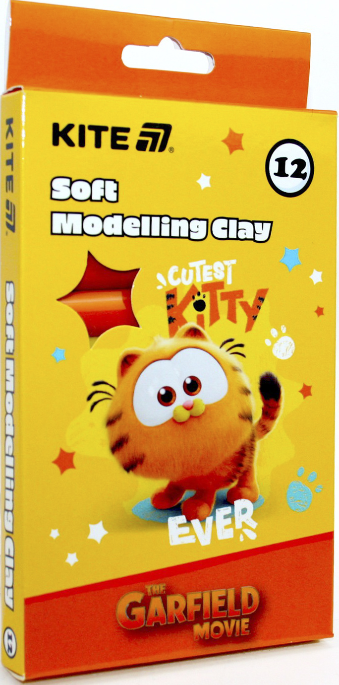 Пластилін "Kite" Garfield 12 кольор. 200гр №GF25-086(30)(60) — фото товару | Канцелярський Сад