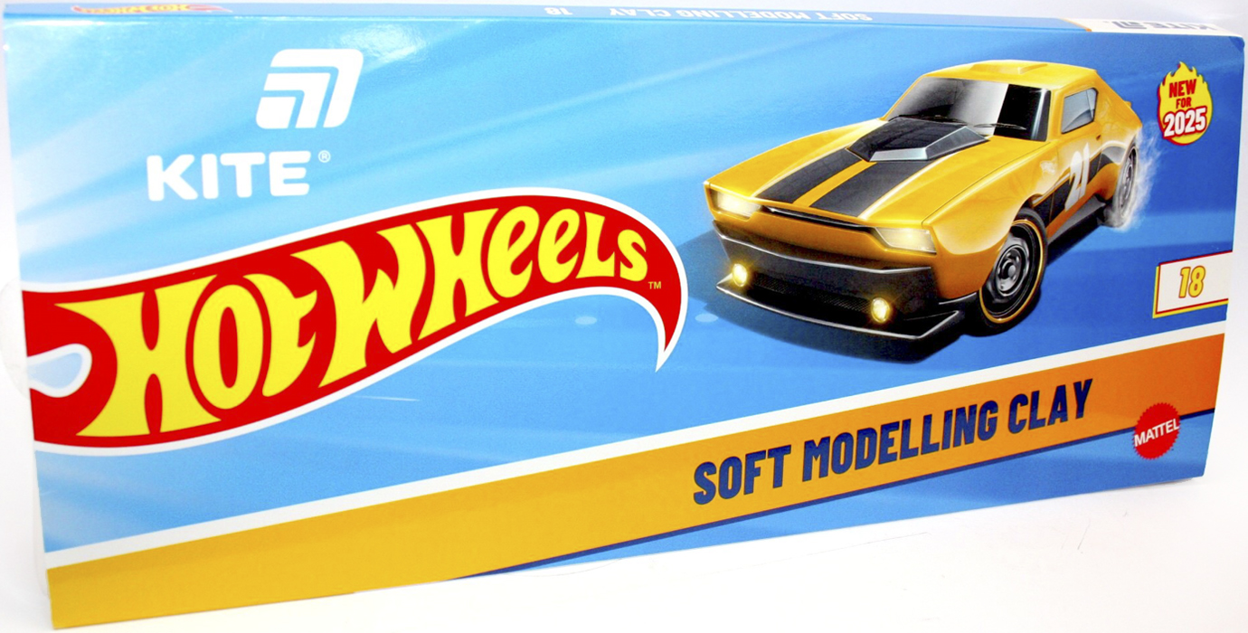Пластилін "Kite" Hot Wheels 18 кольор. 360гр воск. №HW25-085(32) — фото товару | Канцелярський Сад