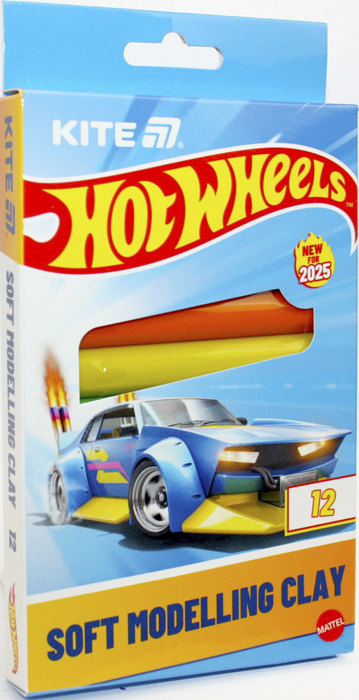 Пластилін "Kite" Hot Wheels-1 12 кольор. 200гр воск. №HW25-086-1(1)(30)(60) — фото товару | Канцелярський Сад