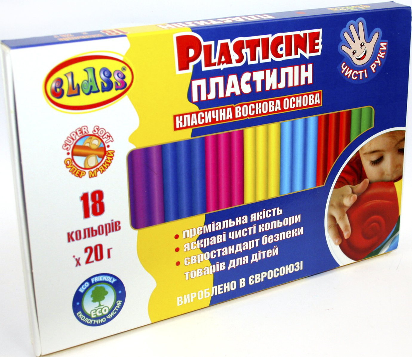 Пластилін "Class" МАХІ 18 кольор.х 20гр №7660С(30) — купити | Канцелярський Сад