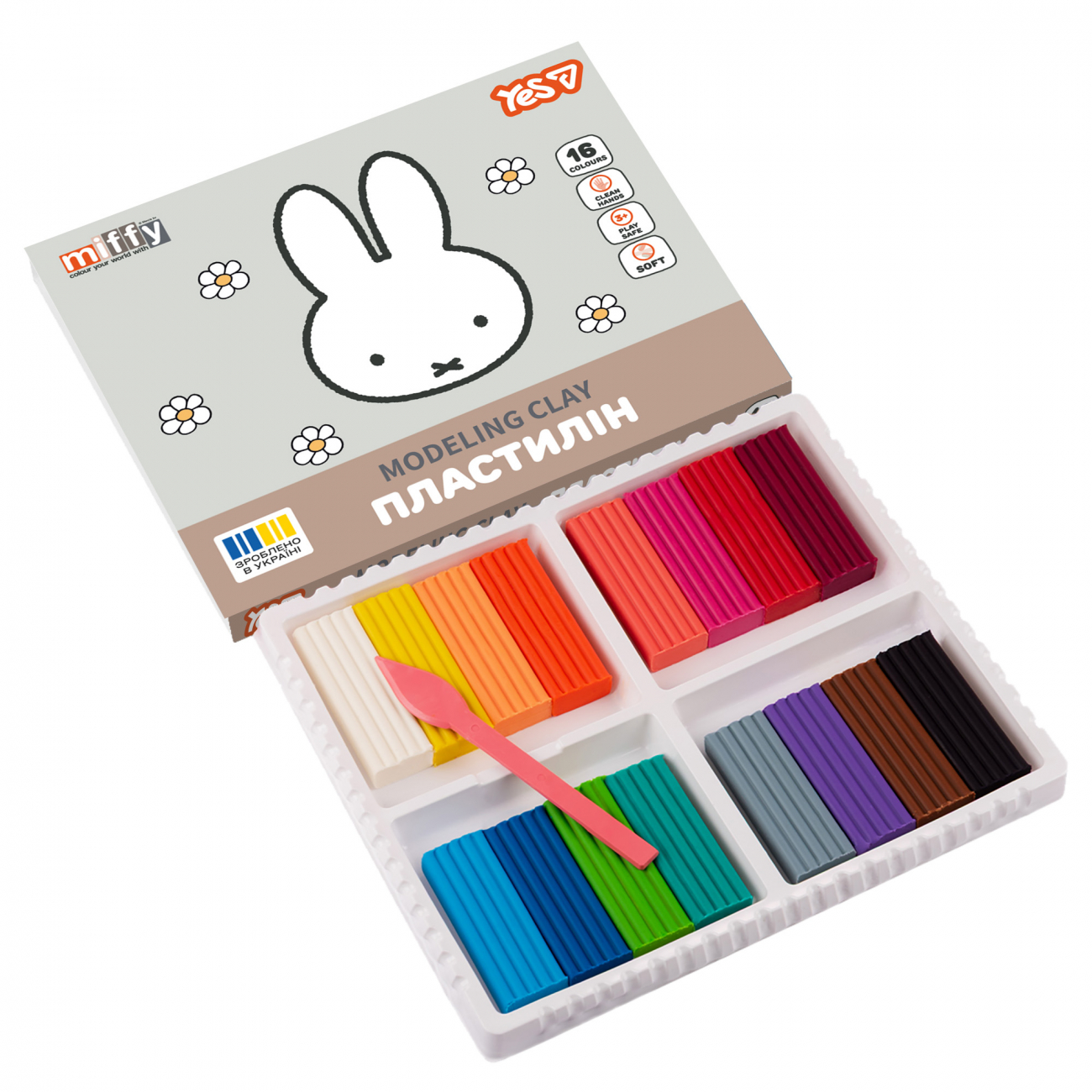 Пластилін "Yes" Miffy 16 кольор. 320гр №540720(14) — фото 3