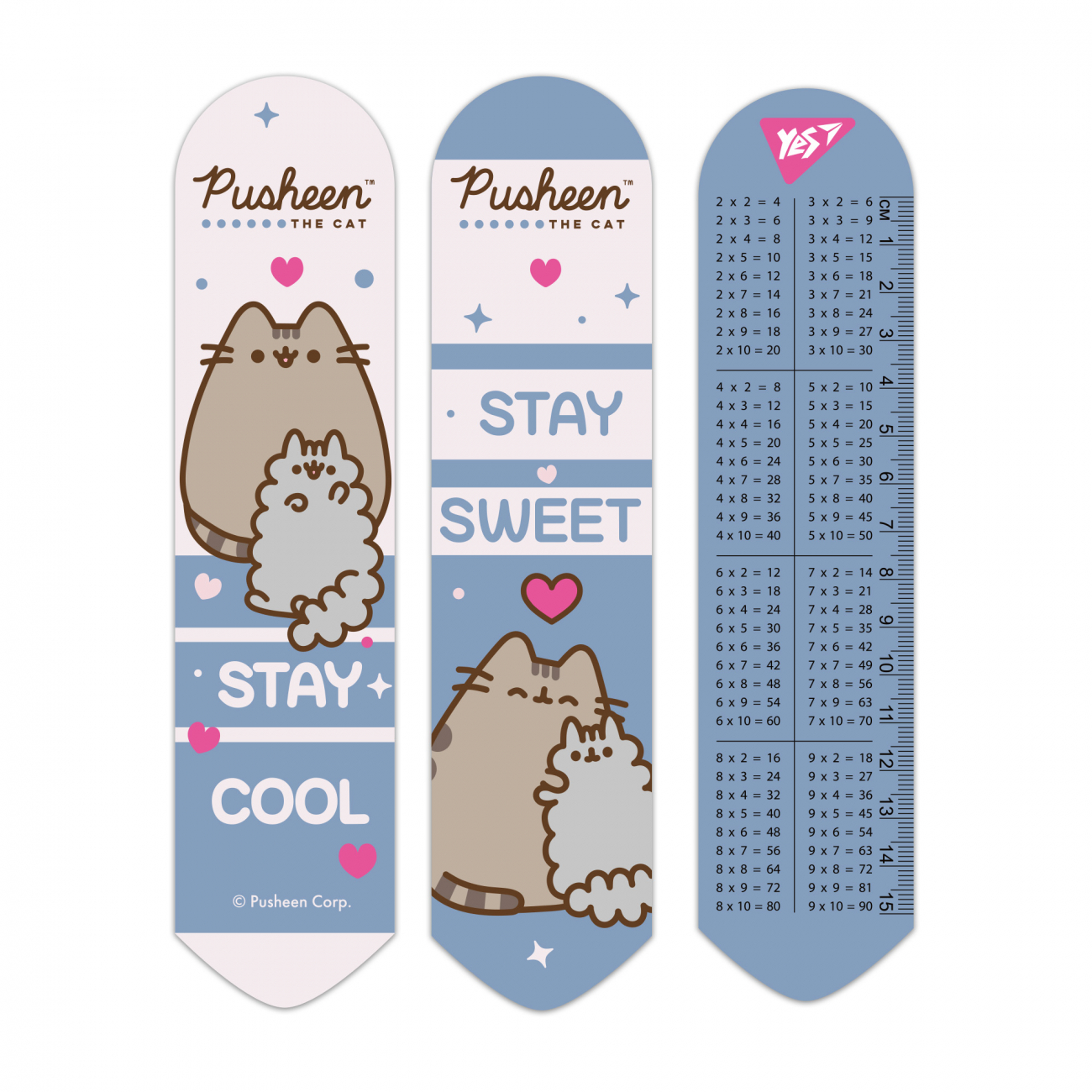 Закладка "Yes" №708340 Pusheen 2D,рожево-блакитна(10)(100) — фото товару | Канцелярський Сад