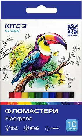Фломастери "Kite" 10кольор. Classic №K-455(24)(192) — купити | Канцелярський Сад