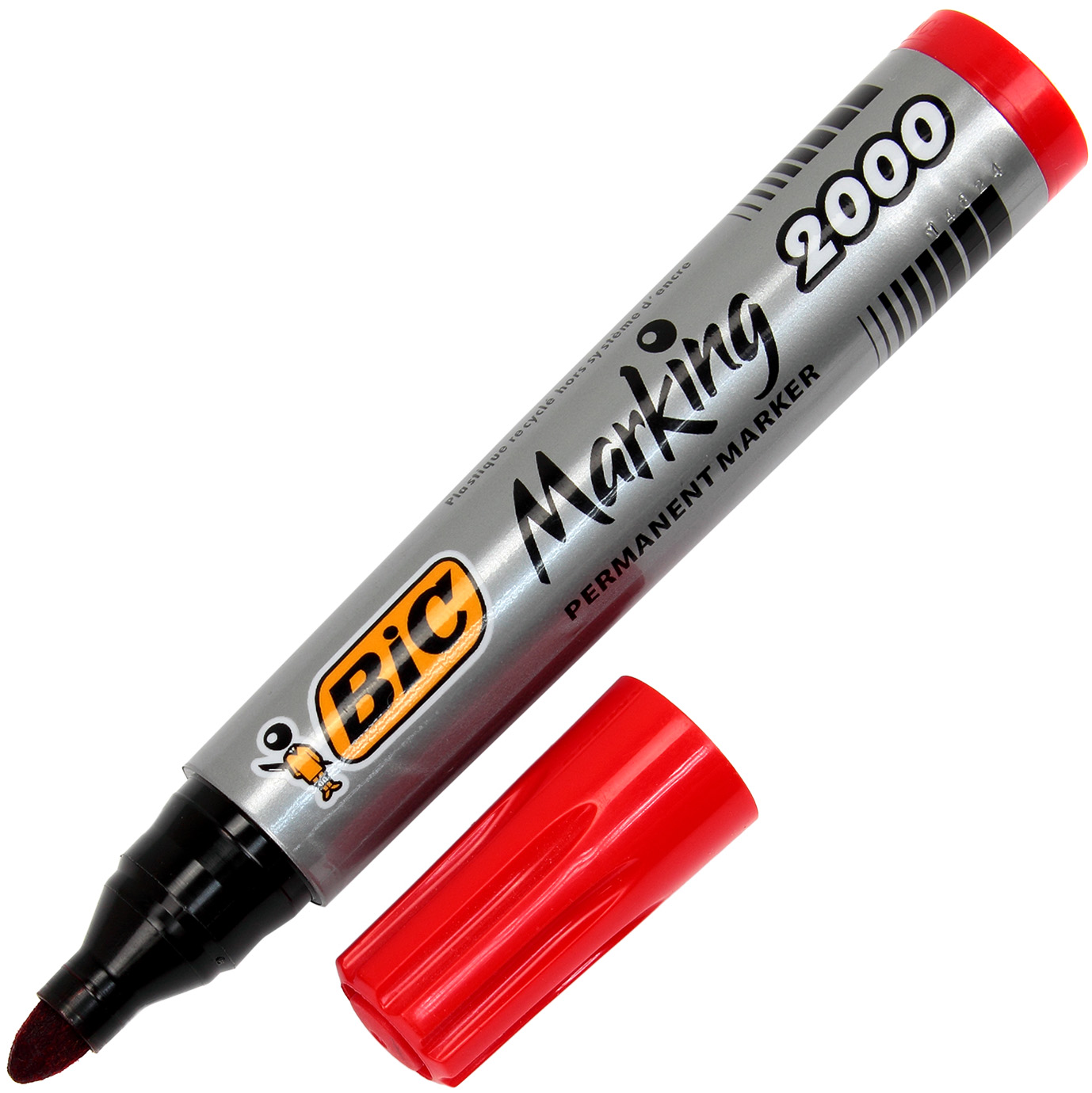 Маркер "Bic" 2000 №820913/033/8209133 Permanent 0,8-3мм червоний(12) — фото 3