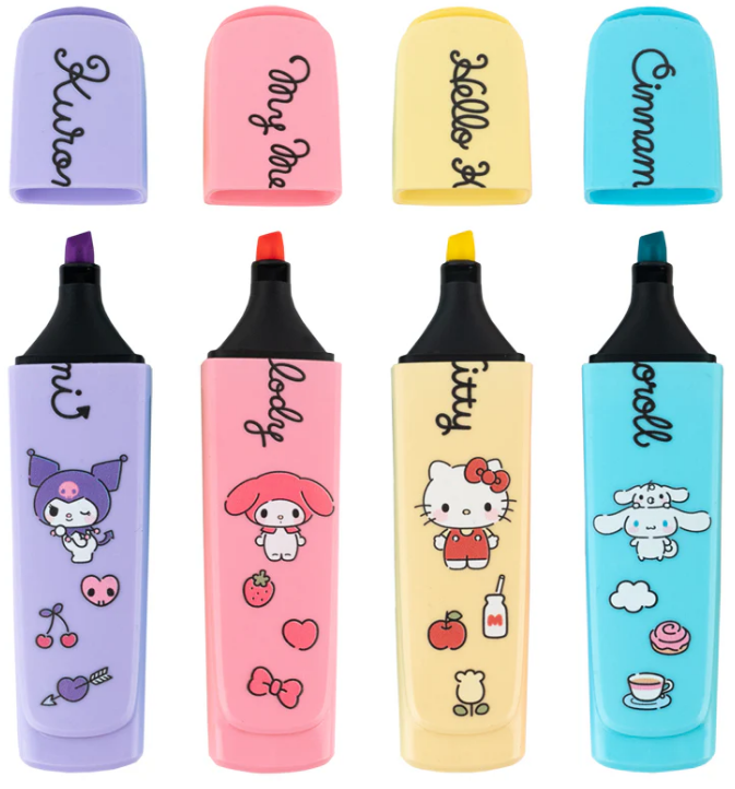 Набір текстмаркерів "KIte" Highlighter Hello Kitty 4шт №HK26-444/KIte/(24) — купити | Канцелярський Сад
