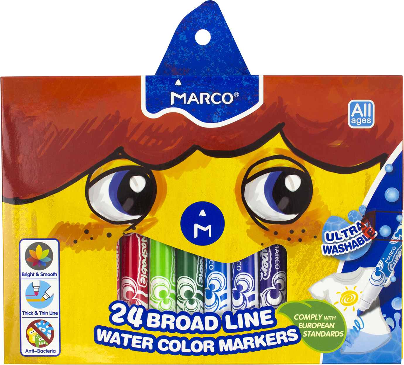 Фломастери "Marco" 24кольор. Jumbo 3,38мм №1632-24(6)(24) — купити | Канцелярський Сад