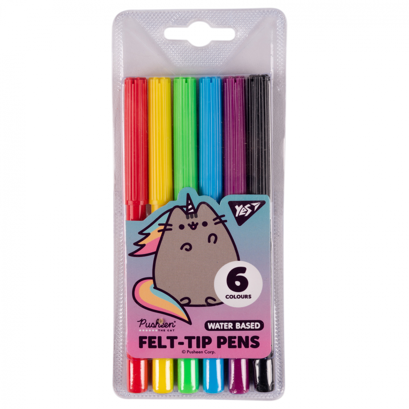 Фломастери "Yes" 6кольор. "Pusheen rainbow" №650540(24) — фото товару | Канцелярський Сад