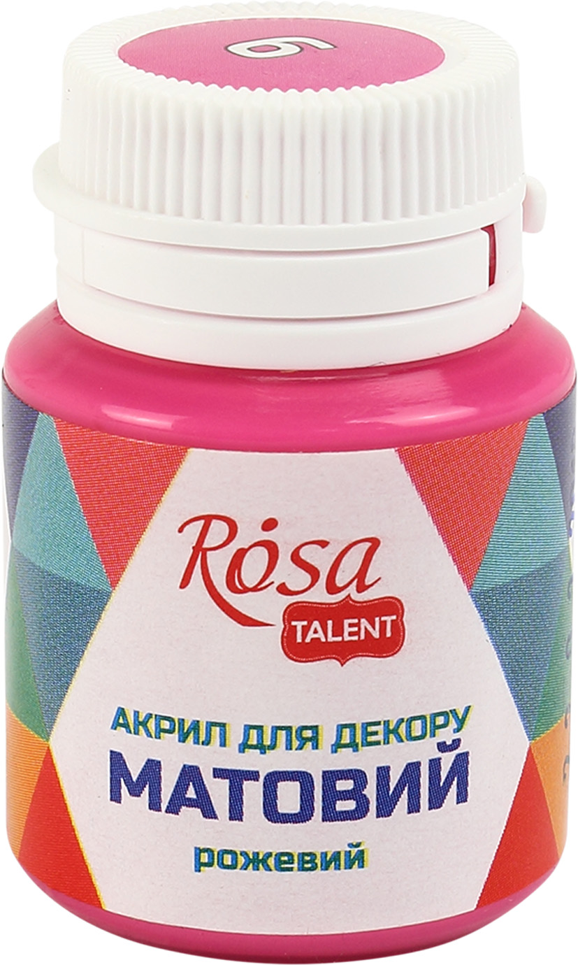 Акрил для декору "Rosa Talent" 20мл №20009/9115 матовий рожевий — купити | Канцелярський Сад
