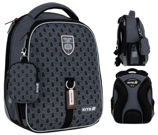 Рюкзак каркасний "Kite" Education 555 College Line boy 1від.,4карм. №K25-555S-1(4) — купити | Канцелярський Сад
