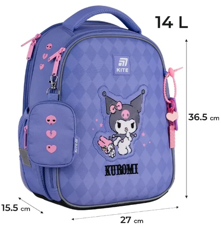 Рюкзак каркасний "Kite" Education Kuromi 2від.,2карм. №HK25-555S-2(4)(6) — фото 3