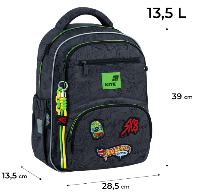 Рюкзак "Kite" Education Hot Wheels 2від.,4карм. №HW26-773M(6) — фото 3