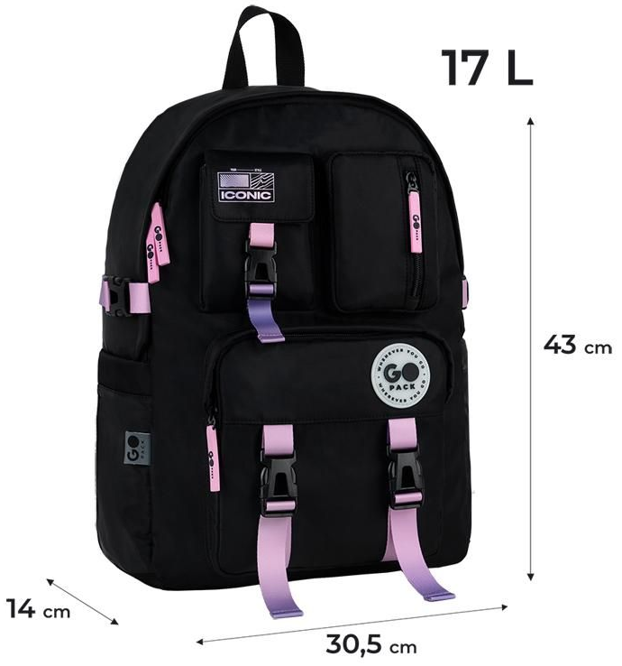 Рюкзак "GoPack" Education Teens 1від.,5карм. чорний, градієнт №GO26-2500L-2(10) — фото 3