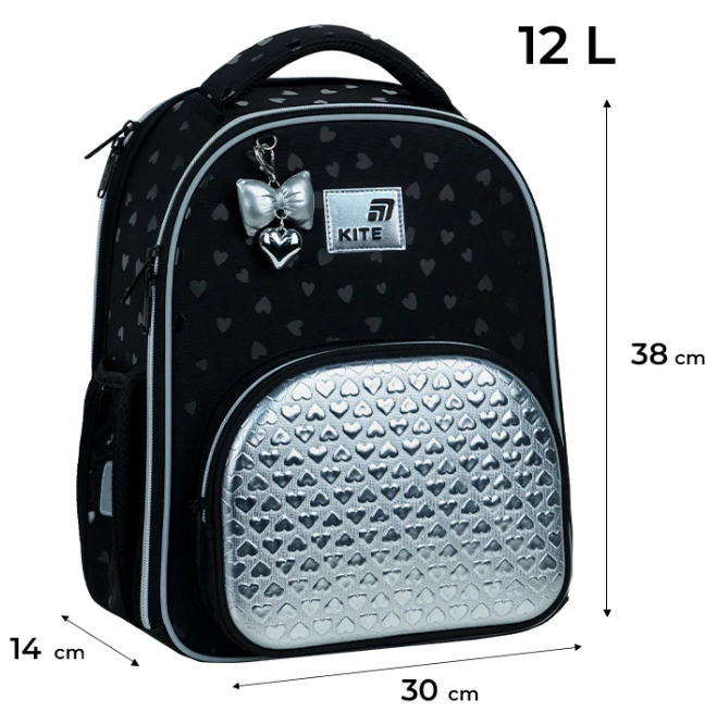 Рюкзак каркасний "Kite" Education Black&Silver 2від.,3карм. №K26-556M-2(4) — фото 3