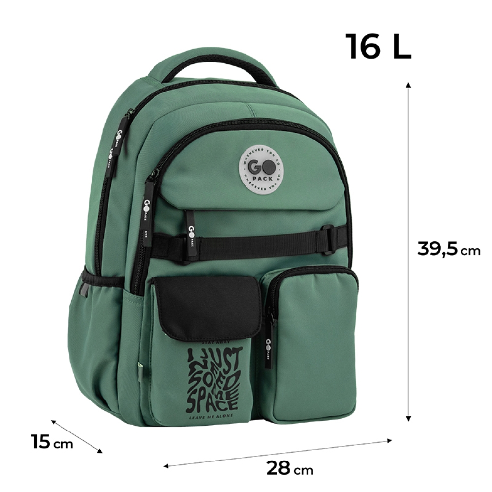 Рюкзак "GoPack" Education 2від. 4карм. зелений №GO26-183M-4(10) — фото 3