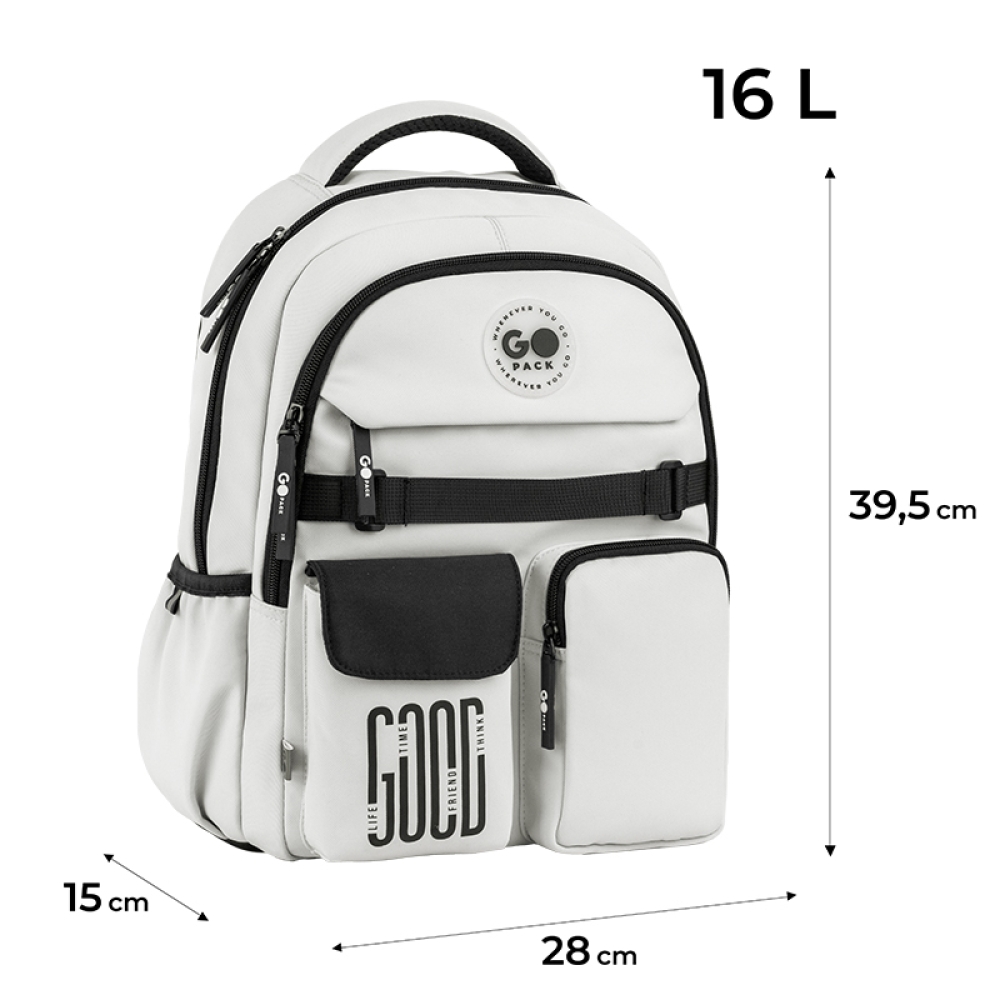 Рюкзак "GoPack" Education 2від. 5карм. світло-сірий №GO26-183M-2(10) — фото 3