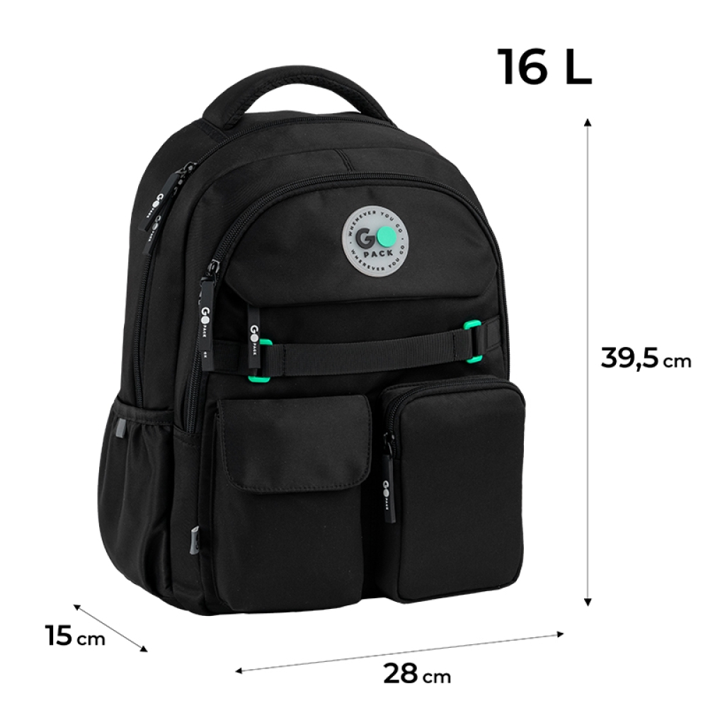 Рюкзак "GoPack" Education 2від. 5карм. чорний №GO26-183M-3(10) — фото 3