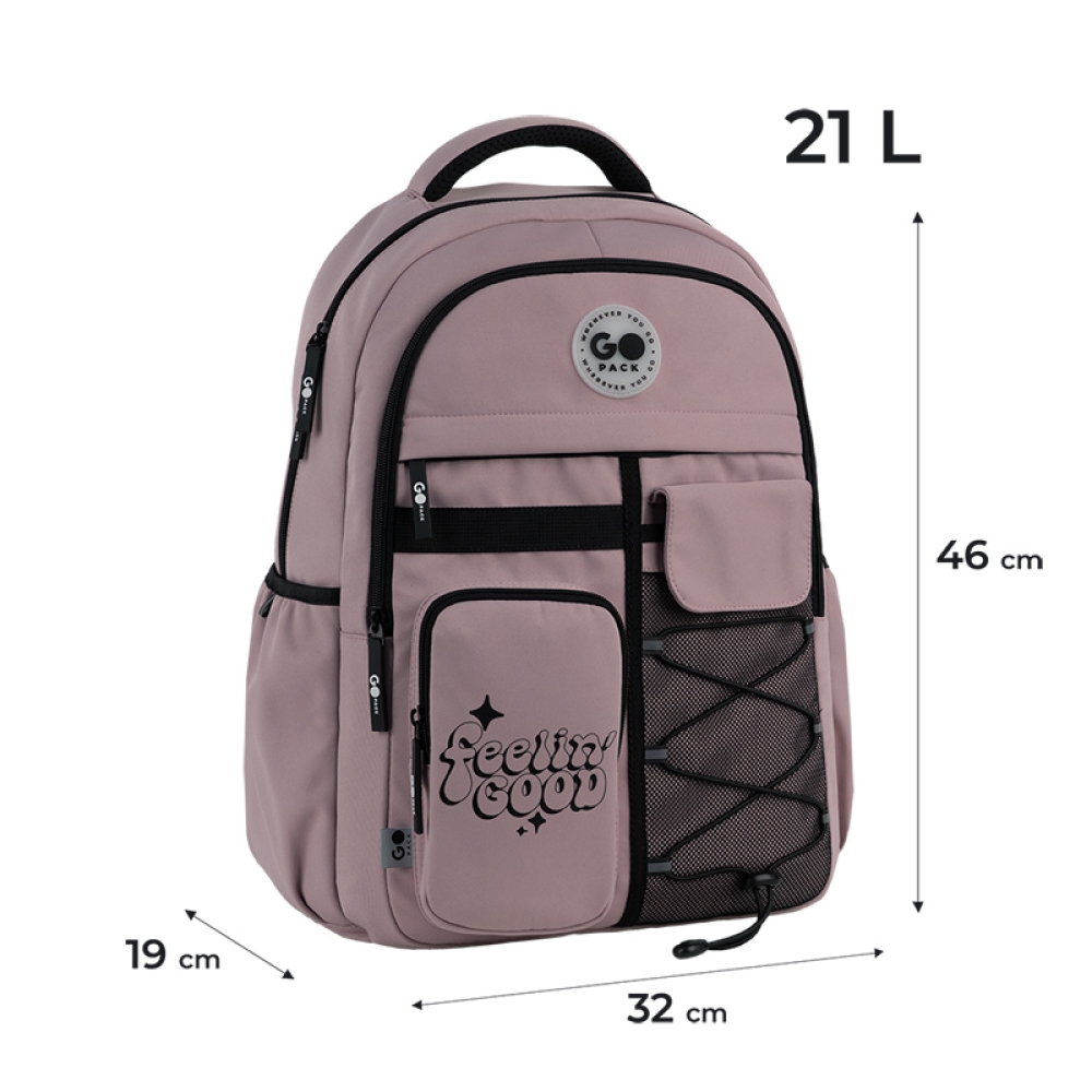 Рюкзак "GoPack" Education 2від. 5карм. рожевий №GO26-184L-1(10) — фото 3