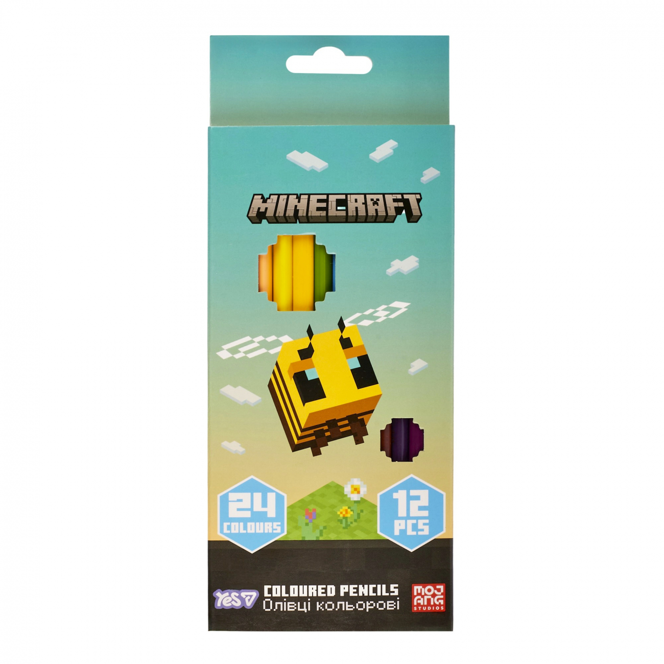 Олівці кольор. 24 кольор./12шт "Yes" №290775 Minecraft.Spring(12) — купити | Канцелярський Сад