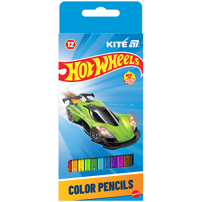 Олівці кольор. 12 кольор. "Kite" №HW25-051 Hot Wheels(12)(240) — фото товару | Канцелярський Сад