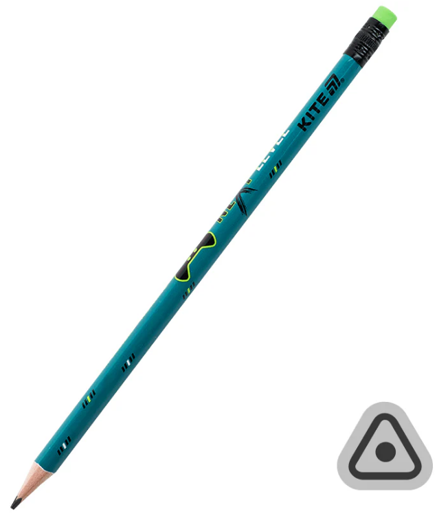 Олівець гр. "Kite" №K26-046-2 Next Level з гумкою,тригран.,в тубі(36)(432) — купити | Канцелярський Сад