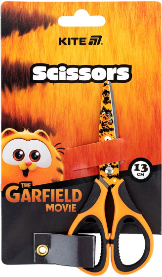 Ножиці дит. "Kite" №GF25-148 Garfield THEATRICAL 13см гумові вставки(12)(240) — купити | Канцелярський Сад