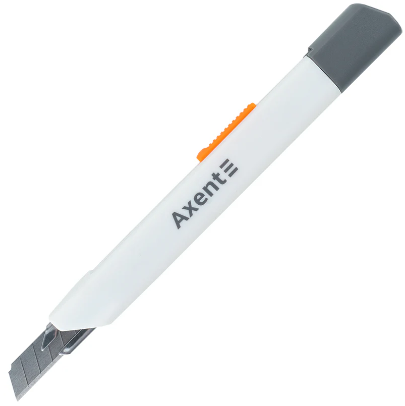 Ніж канц. "Axent" 9мм №6607 метал. направляючі,закрите лезо,білий(24) — купити | Канцелярський Сад