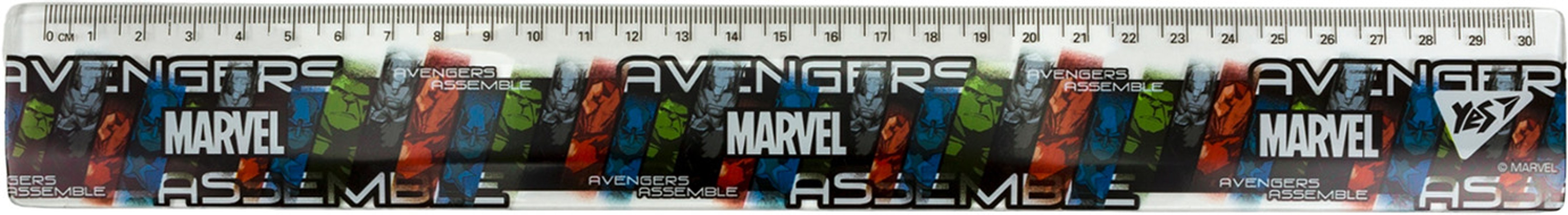 Лінійка пласт. 30см "Yes" Marvel.Avengers №370632(20)(100) — фото товару | Канцелярський Сад