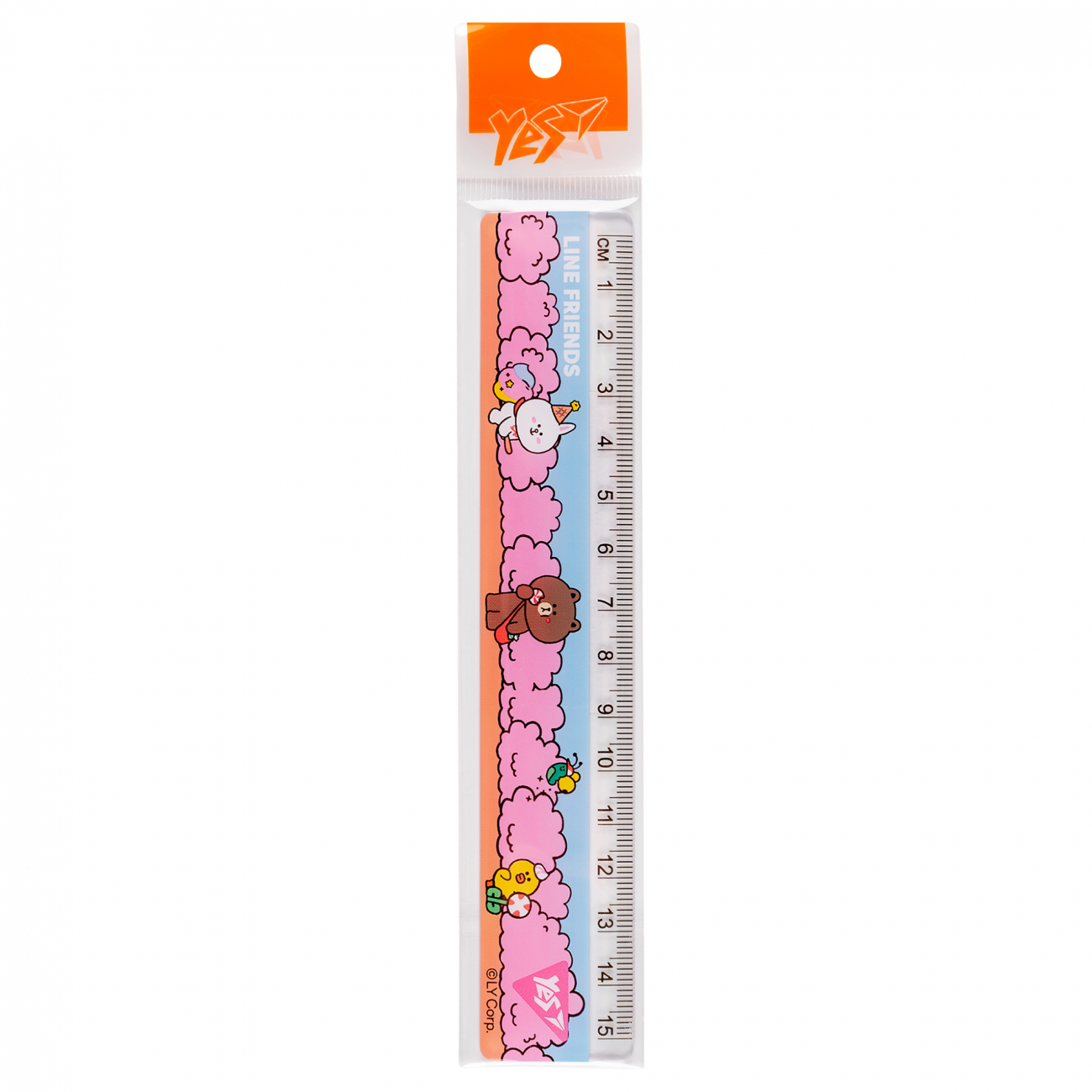 Лінійка пласт. 15см "Yes" Line Friends,рожева №370656(20)(100) — купити | Канцелярський Сад