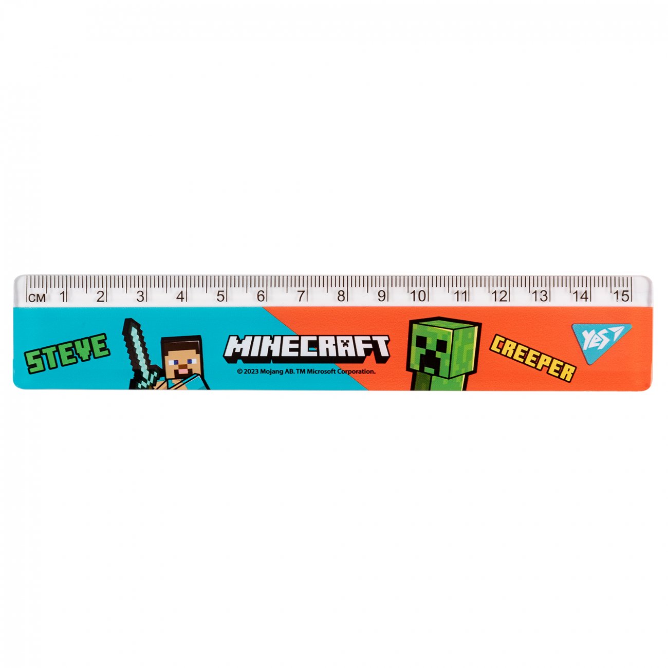Лінійка пласт. 15см "Yes" Minecraft,блакитно-червона №370654(20)(100) — фото 3