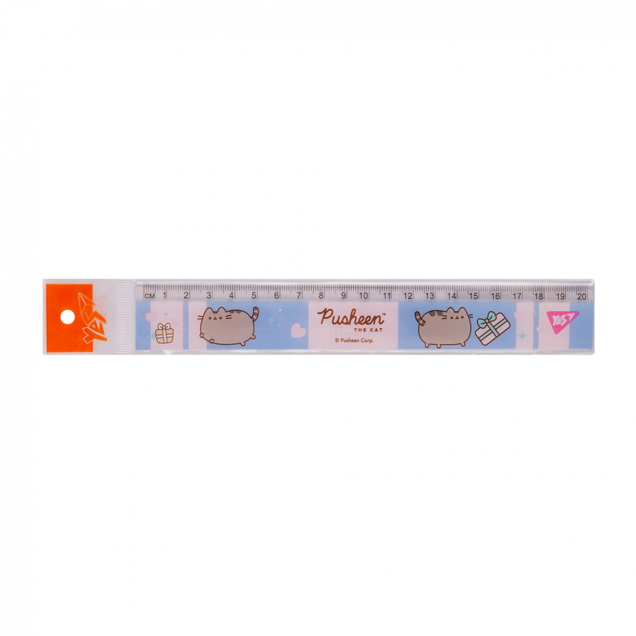 Лінійка пласт. 20см "Yes" Pusheen рожево-блакитна №370683(20)(100) — фото товару | Канцелярський Сад