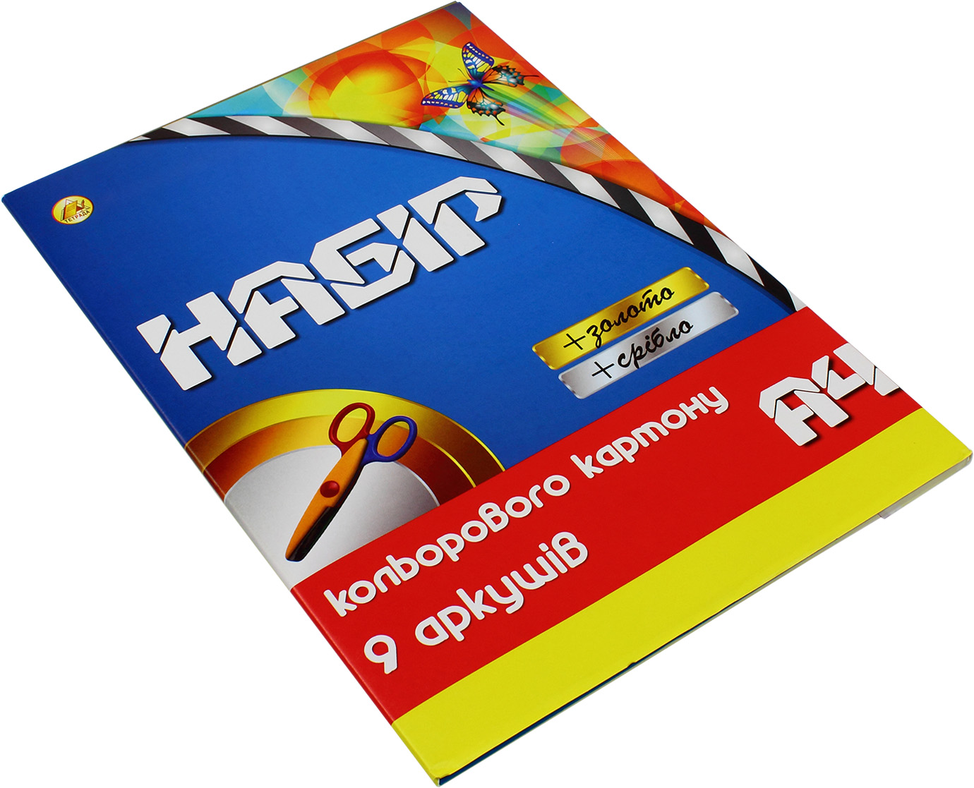 Картон кольор. А4 9арк. (з+с) №1185/Тетрада/(25) — фото товару | Канцелярський Сад