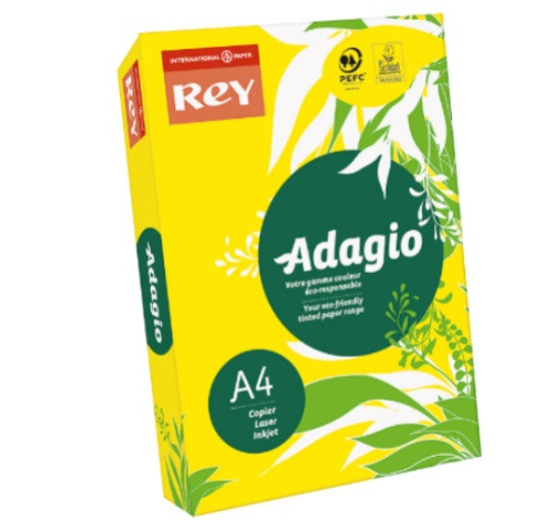 Папір кольор. А4 80г/м інт. REY Adagio Yellow 66 (жовтий) №2759(500)(2500) — купити | Канцелярський Сад