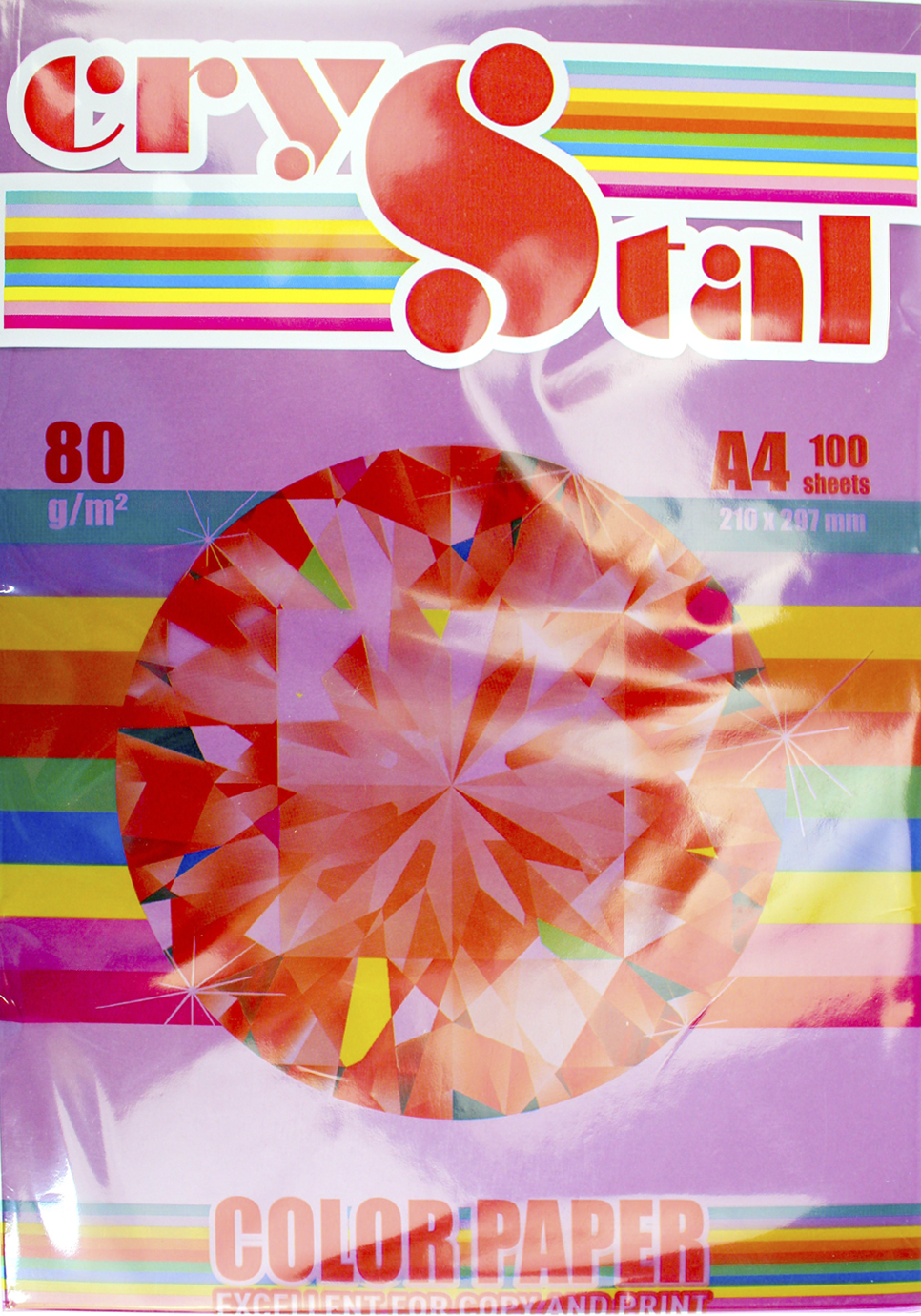 Папір кольор. А4 80г/м темн. Crystal Color Paper Raspberry 44A (т.-малиновий)(100) — фото товару | Канцелярський Сад