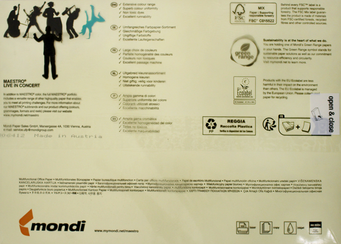 Папір кольор. А4 160г/м Maestro Color Pastell BE66 Vanilla (ванільний)(250)(1250) — фото 4