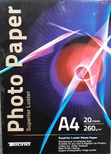 Фотопапір "Tecno" (Premium Luster) А4 260г/м2(20) — купити | Канцелярський Сад