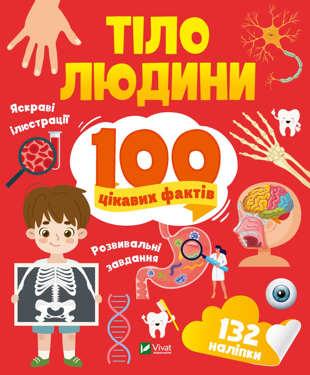 Енциклопедія A4 " Енциклопедія з наліпками.Тіло людини.100 цікавих фактів"Л.Політай/Vivat/ — купити | Канцелярський Сад