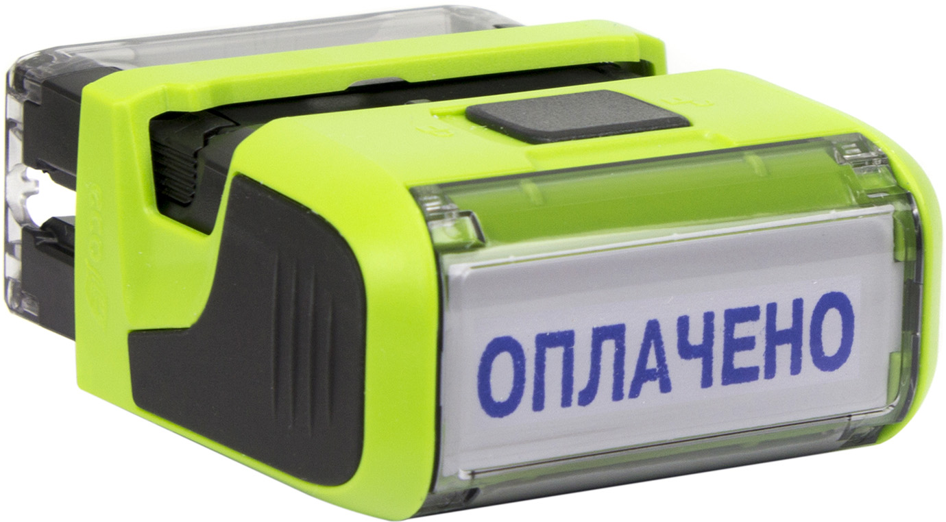 Оснастка для штампа пласт. 38х14мм Trodat №4911 "Оплачено" (зелен.) — фото 4