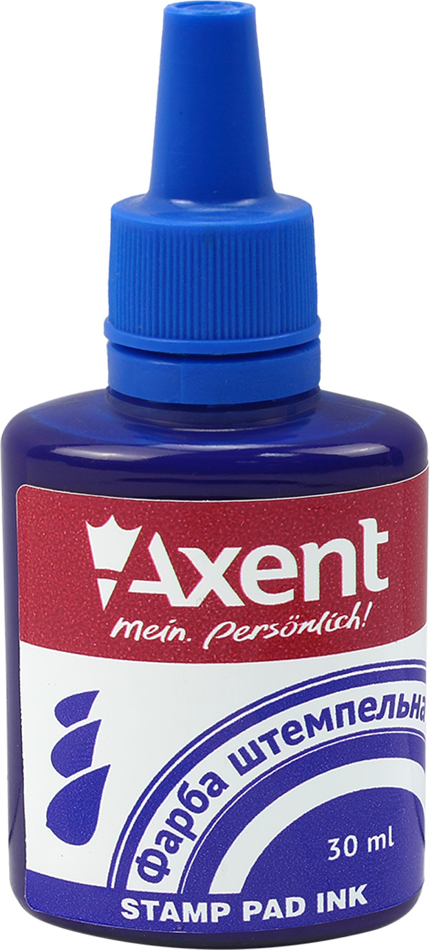 Штемпельна фарба "Axent" №7301-02-A 30мл син.(12)(288) — фото товару | Канцелярський Сад