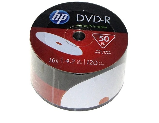 DVD+R HP 16х 4.7Gb printable bulk(50)(600) — купити | Канцелярський Сад